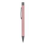 Kugelschreiber aus Aluminium mit Soft-Touch-Oberfläche, blaue Tinte farbe pastellrose