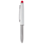 Kugelschreiber mit Lampe und mit Touchpen in vielen Farben farbe rot