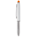 Kugelschreiber mit Lampe und mit Touchpen in vielen Farben farbe orange