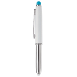 Kugelschreiber mit Lampe und mit Touchpen in vielen Farben farbe hellblau