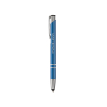 Alu-Kugelschreiber mit Touchpen-Spitze, blaue Tinte Ansicht mit Druckbereich