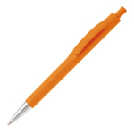 Billiger Kugelschreiber in Vollfarbe mit Metallspitze, schwarze Tinte farbe orange dritte Ansicht