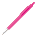 Billiger Kugelschreiber in Vollfarbe mit Metallspitze, schwarze Tinte farbe rosa dritte Ansicht