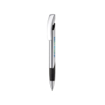 Metallkugelschreiber mit strukturiertem Griff, blaue Tinte Ansicht mit Druckbereich