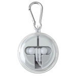 Etui mit Karabiner inklusive Kopfhörer und Ladekabel zweite Ansicht