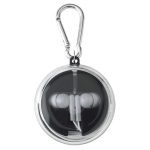 Etui mit Karabiner inklusive Kopfhörer und Ladekabel