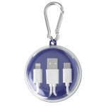 Etui mit Karabiner inklusive Kopfhörer und Ladekabel dritte Ansicht