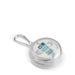 Etui mit Karabiner inklusive Kopfhörer und Ladekabel Ansicht mit Druckbereich