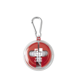 Etui mit Karabiner inklusive Kopfhörer und Ladekabel Ansicht mit Druckbereich