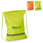 Rucksack aus Polyester mit Kordelzug und horizontalem Reflexstreifen