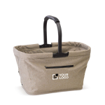 Faltbarer Einkaufskorb aus Polyester mit Fronttasche Ansicht mit Druckbereich