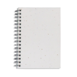 Notizbuch aus Recyclingpapier mit Samen im Cover farbe weiß