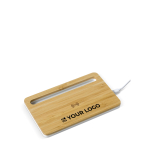 Kabelloses Ladegerät aus Bambus mit Halterung 5 W Ansicht mit Druckbereich