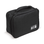 Kulturtasche mit mehreren Innenfächern für Reisen bedrucken farbe schwarz