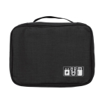 Kulturtasche mit mehreren Innenfächern für Reisen bedrucken farbe schwarz dritte Ansicht