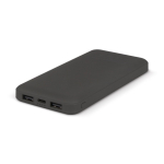 Kompakte Powerbank aus recyceltem Kunststoff 10.000 mAh farbe dunkelgrau
