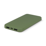 Kompakte Powerbank aus recyceltem Kunststoff 10.000 mAh farbe olivgrün