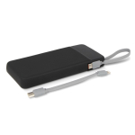 Powerbank aus recyceltem Kunststoff mit Schnellladung 10.000 mAh farbe schwarz