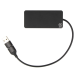 Bedruckbares 3-Port USB Hub aus Aluminium mit Kabel, 20 cm farbe schwarz dritte Ansicht