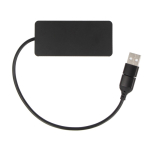 Bedruckbares 3-Port USB Hub aus Aluminium mit Kabel, 20 cm farbe schwarz vierte Ansicht