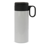 Edelstahlbecher mit Deckel, der als Becher dient, 400 ml farbe weiß