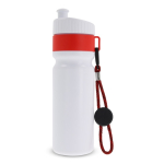 Sportflasche mit Farbdetails und Riemen, BPA-frei, 500 ml farbe rot