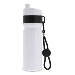 Sportflasche mit Farbdetails und Riemen, BPA-frei, 500 ml farbe weiß/schwarz