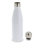 Edelstahl-Thermoflasche mit Doppelwand in Vollfarbdesign 500ml farbe weiß dritte Ansicht