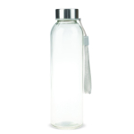 Glasflasche mit tropfsicherem Verschluss und Trageschlaufe 500 ml farbe transparent
