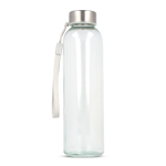 Glasflasche mit tropfsicherem Verschluss und Trageschlaufe 500 ml farbe transparent dritte Ansicht