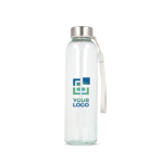 Glasflasche mit tropfsicherem Verschluss und Trageschlaufe 500 ml Ansicht mit Druckbereich