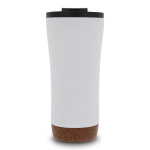 Doppelwandige Coffee-To-Go Becher mit Korkdetail am Boden, 480 ml farbe weiß dritte Ansicht