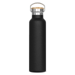 Thermosflasche mit Pulverbeschichtung und Trageschlaufe, 650 ml farbe schwarz