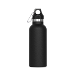 Edelstahlflasche 100% auslaufsicher mit Karabiner, 500 ml farbe schwarz
