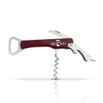 Kellnermesser aus Edelstahl mit Lasergravur als Werbemittel farbe bordeaux