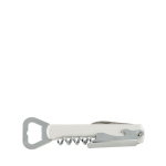 Kellnermesser aus Edelstahl mit Lasergravur als Werbemittel farbe weiß