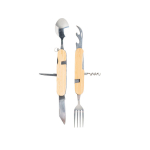 Zusammenklappbares Multifunktion-Metallbesteckset für Camping farbe hellbraun