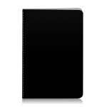 Pappcover-Notizheft mit genähtem Einband und Blankoseiten, A5 farbe schwarz