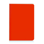 Pappcover-Notizheft mit genähtem Einband und Blankoseiten, A5 farbe rot