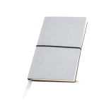 Notizbuch aus recyceltem Leder mit gepunkteten Blättern mit Band, A5