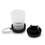 Pillendose innen mit faltbarem Becher und Schraubdeckel, 200ml farbe schwarz