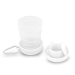 Pillendose innen mit faltbarem Becher und Schraubdeckel, 200ml farbe weiß