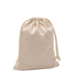 OEKO-TEX-zertifizierte Geschenktüte aus Baumwolle, 10 x 14 cm farbe beige