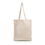 Tasche aus Öko-Baumwolle mit Henkeln und Bodenfalte, 220 g/m2 farbe beige