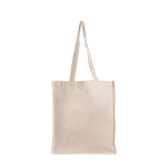 Tasche aus Öko-Baumwolle mit Henkeln und Bodenfalte, 220 g/m2 farbe beige