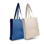 Tasche aus Öko-Baumwolle mit Henkeln und Bodenfalte, 220 g/m2