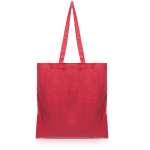 Recycelte Baumwolltasche mit langen Henkeln bedruckt, 140 g/m2 farbe rot