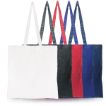 Recycelte Baumwolltasche mit langen Henkeln bedruckt, 140 g/m2