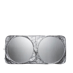 Elegante Sonnenblende aus Polyester als Werbegeschenk für Autofahrer farbe silber