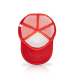 Cap mit weißen Frontpanel und 4 Panele aus Mesh bedrucken farbe rot